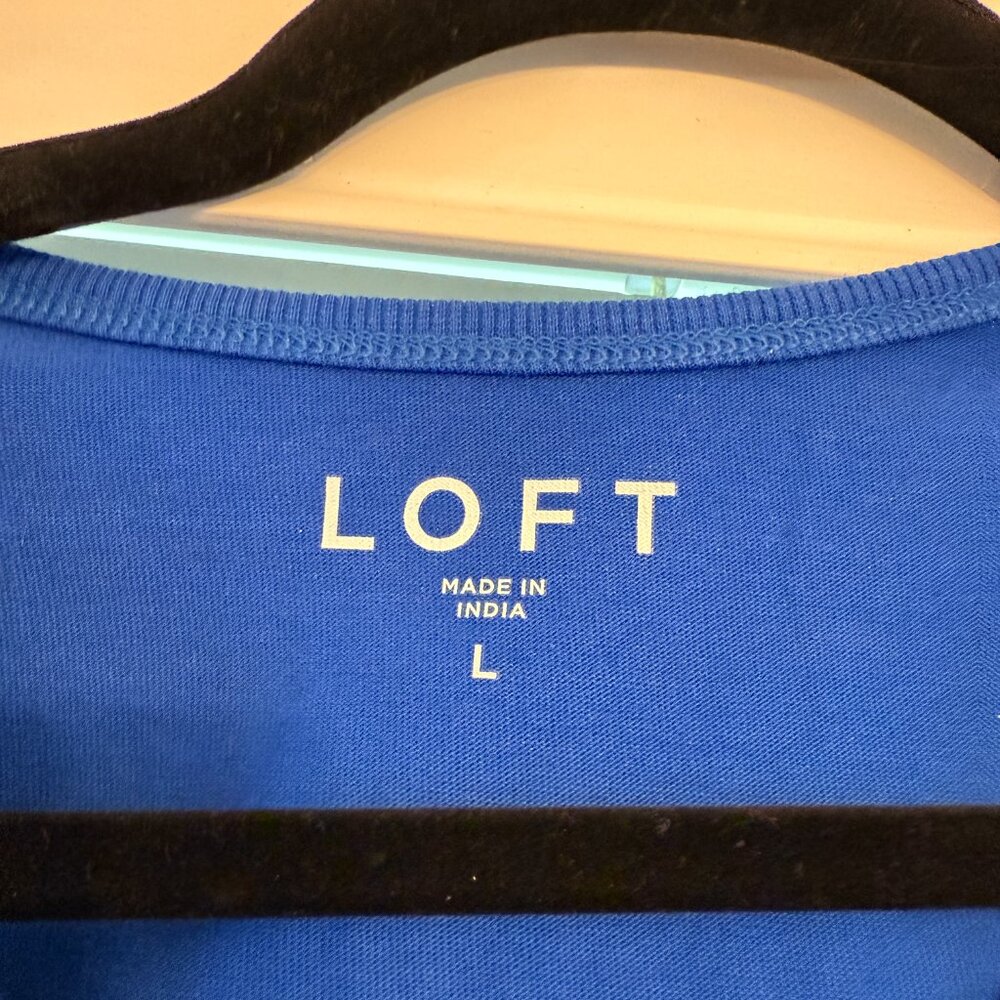 NWOT Loft Royal Blue Cinched Sides Tank Top (Size: L) - Picture 3 of 4